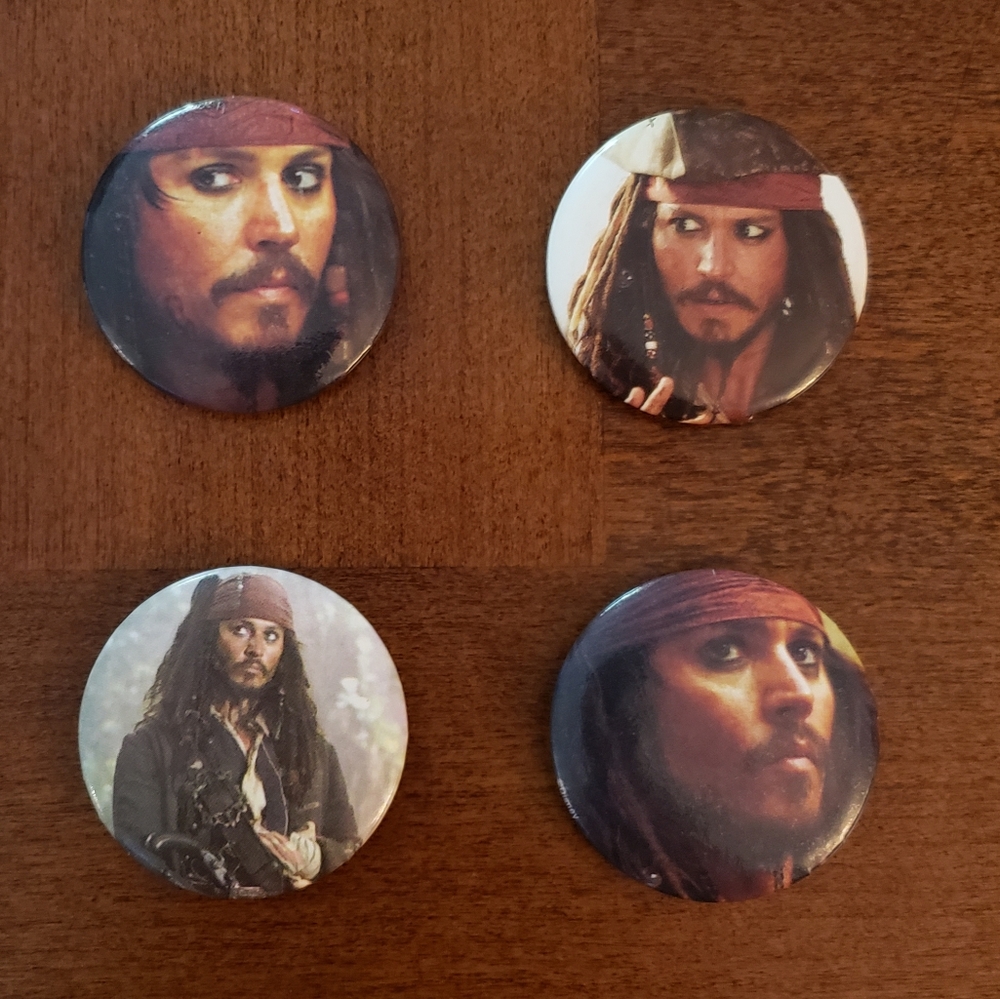 Pirates of the Caribbean Captain Jack Sparrow round magnets